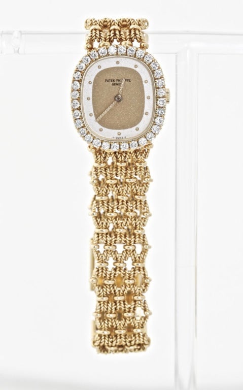 Patek Philippe Lady's Yellow Gold and Diamond Bracelet Watch 2