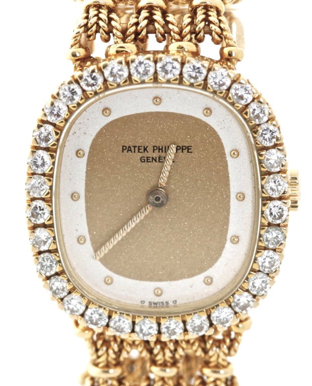 Patek Philippe Lady's Yellow Gold and Diamond Bracelet Watch 3