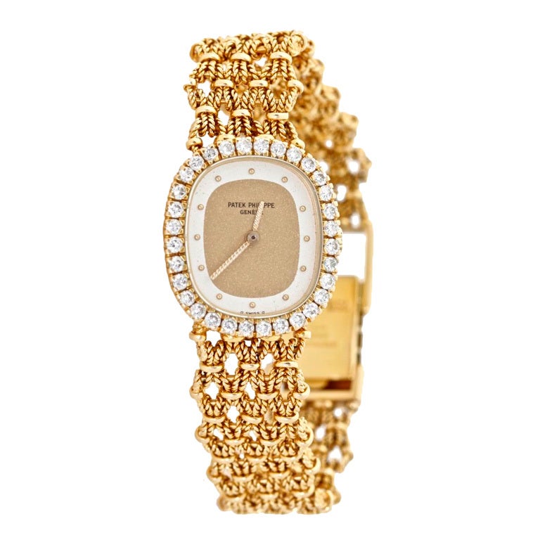 Patek Philippe Lady's Yellow Gold and Diamond Bracelet Watch