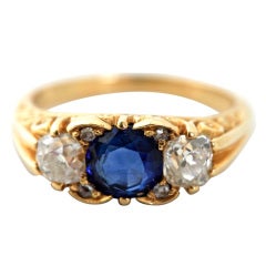 Sapphire Diamond Gold Ring