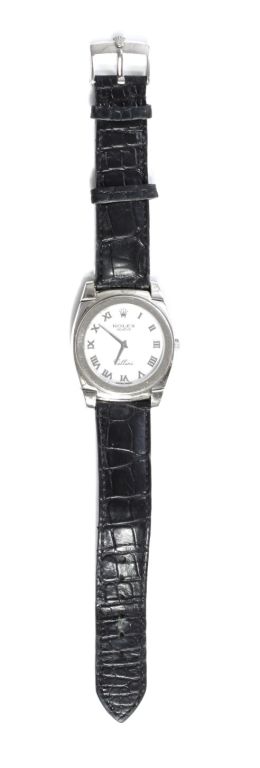 Rolex White Gold Cellini Cestello Wristwatch circa 2001 In Excellent Condition For Sale In Los Angeles, CA