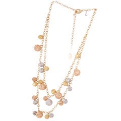 ROBERTO COIN Diamond & Tri-Color Gold Ball Necklace