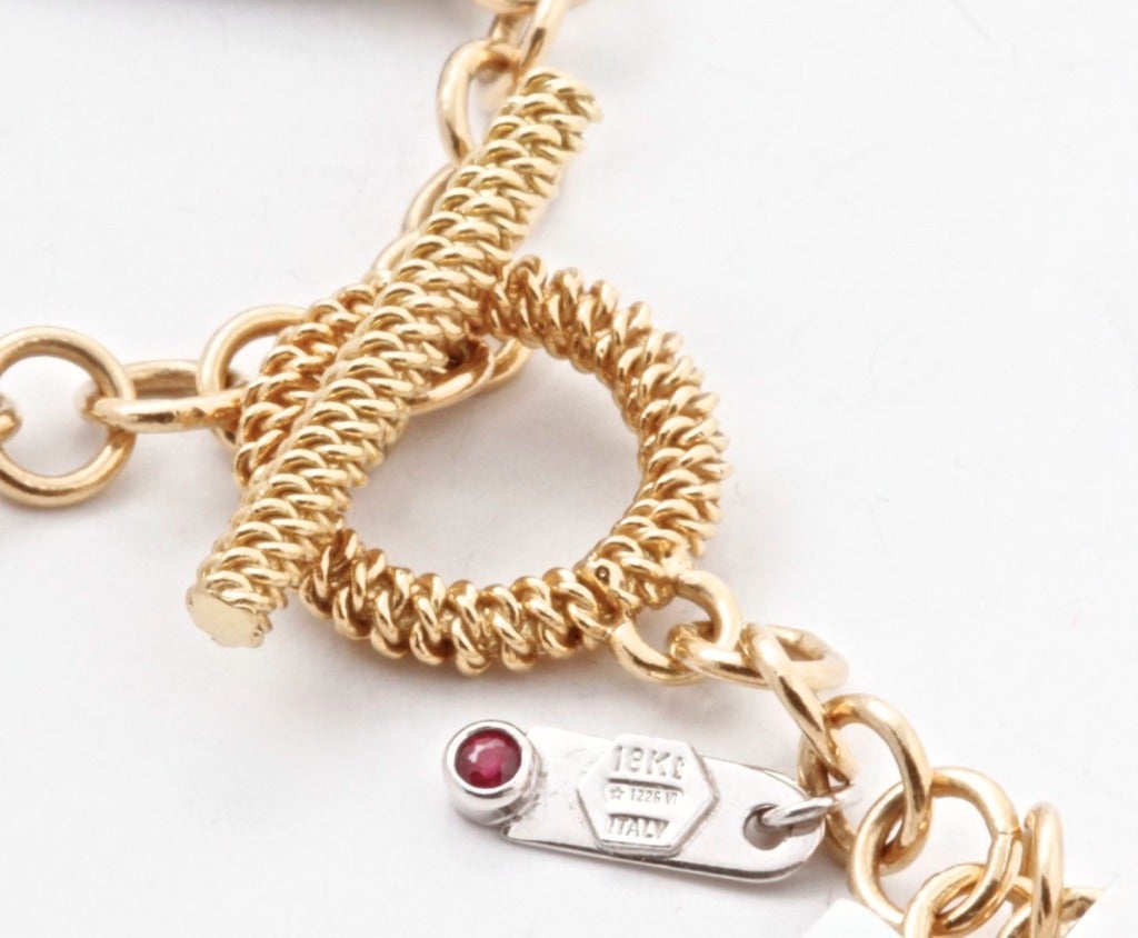 Contemporary ROBERTO COIN Diamond & Tri-Color Gold Ball Necklace For Sale