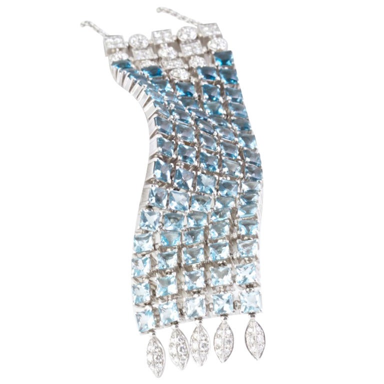 BULGARI Blue Topaz and Diamond Lucea Necklace For Sale