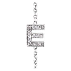 ROBERTO COIN Diamond White Gold Letter "E" Necklace