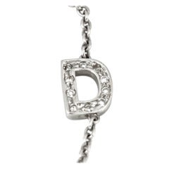 ROBERTO COIN Diamond White Gold Letter "D" Necklace