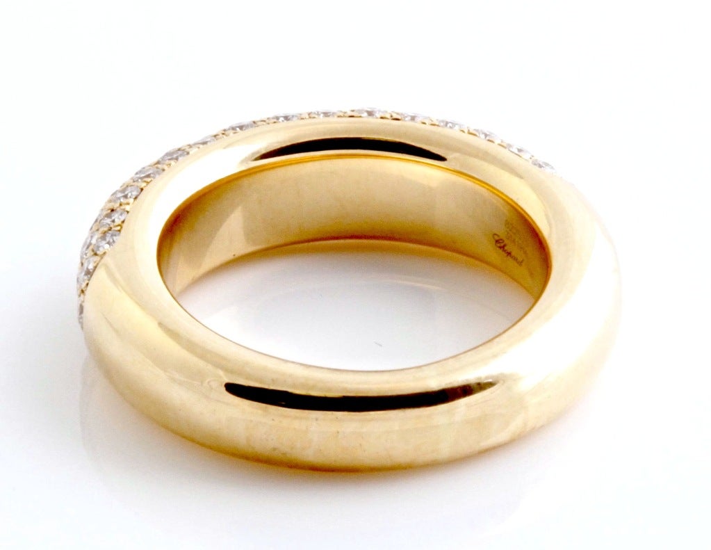 Contemporary CHOPARD Diamond Yellow Gold Ring Wedding Band