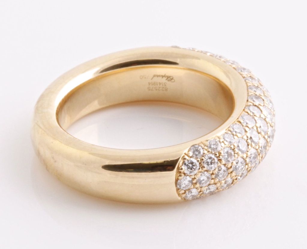 CHOPARD Diamond Yellow Gold Ring Wedding Band In New Condition In Los Angeles, CA