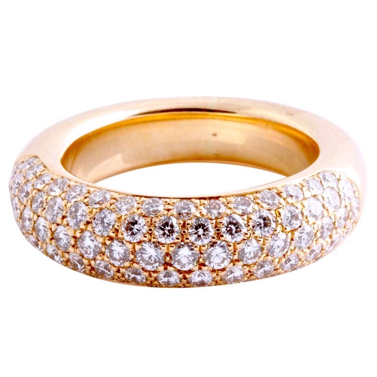 CHOPARD Diamond Yellow Gold Ring Wedding Band