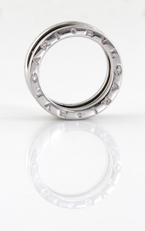 BVLGARI White Gold B Zero 1 Spiral Ring Size 6.25