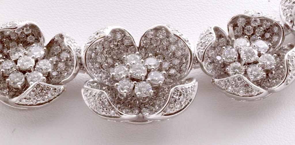 Diamond Dogwood White Gold Necklace