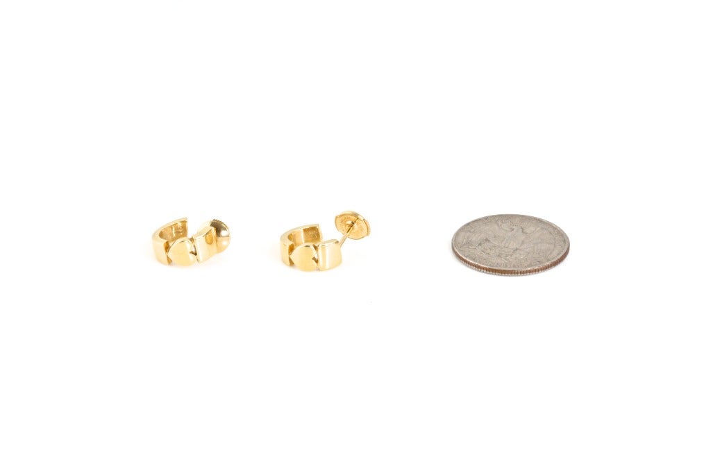 PIAGET Gold Heart Hoop Earrings For Sale 2