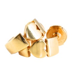 PIAGET Gold Heart Hoop Earrings
