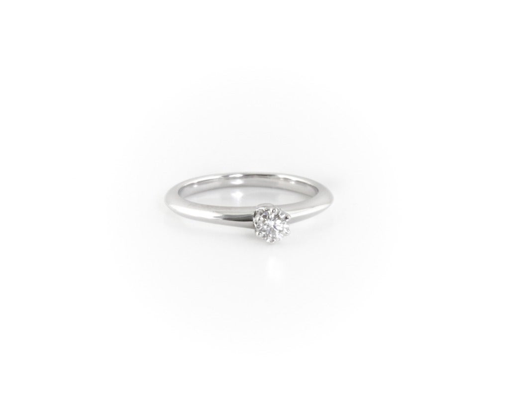 TIFFANY & CO. Platinum Diamond Engagement Ring For Sale 2