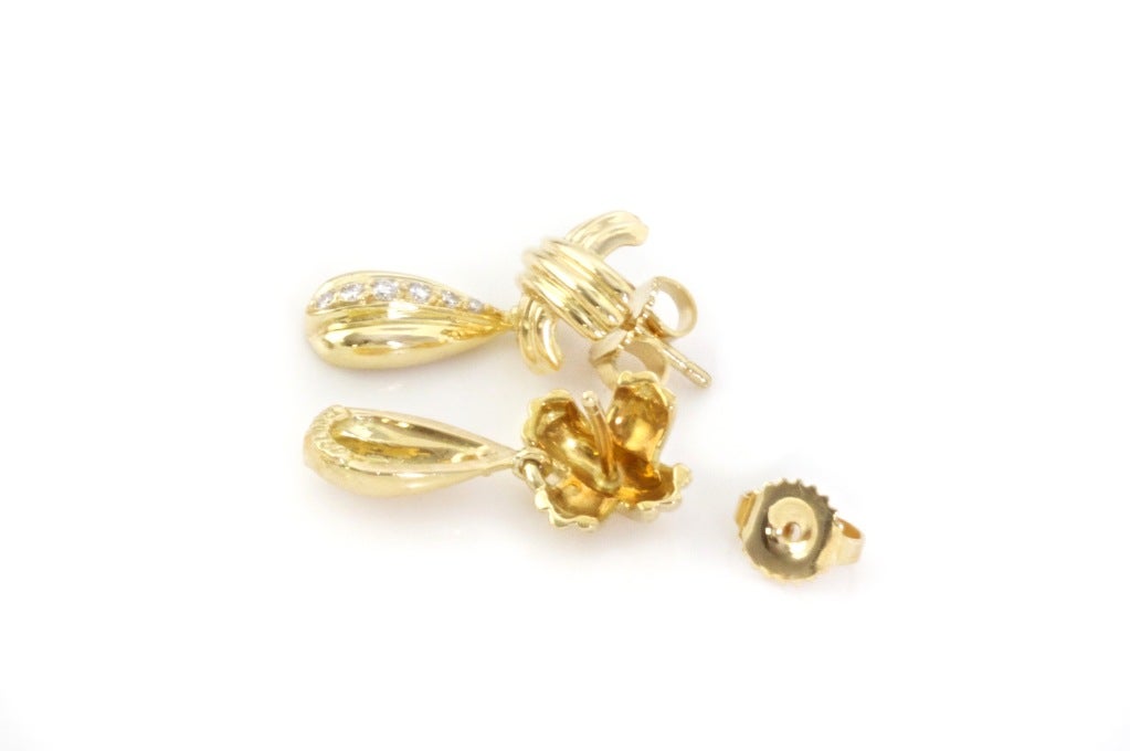 TIFFANY & CO. Drop Earrings Diamonds and Yellow Gold 1