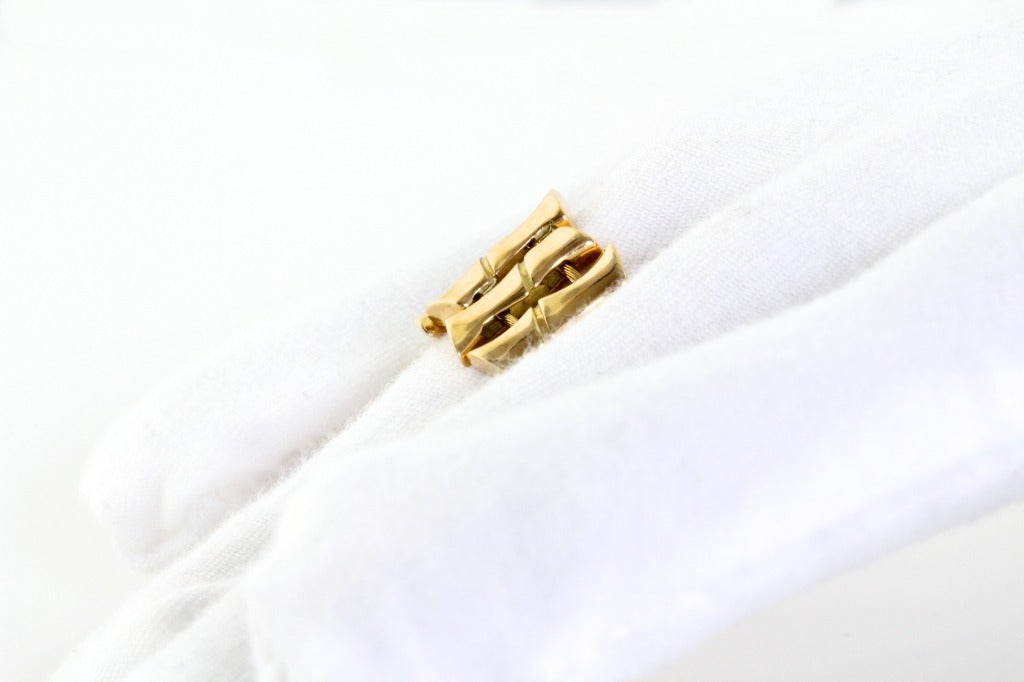 GUCCI Movable Link Gold Bamboo Ring Size 5.5