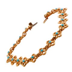 VAN CLEEF & ARPELS Turquoise Gold Bracelet