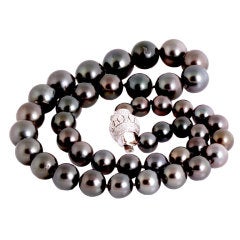 Diamond & Gold South Sea Cultured Black Pearls