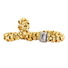 ROBERTO COIN Diamond and Gold Woven Bracelet