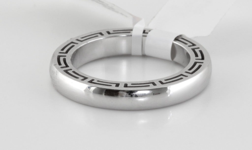 VERSACE White Gold Cut-out Ring