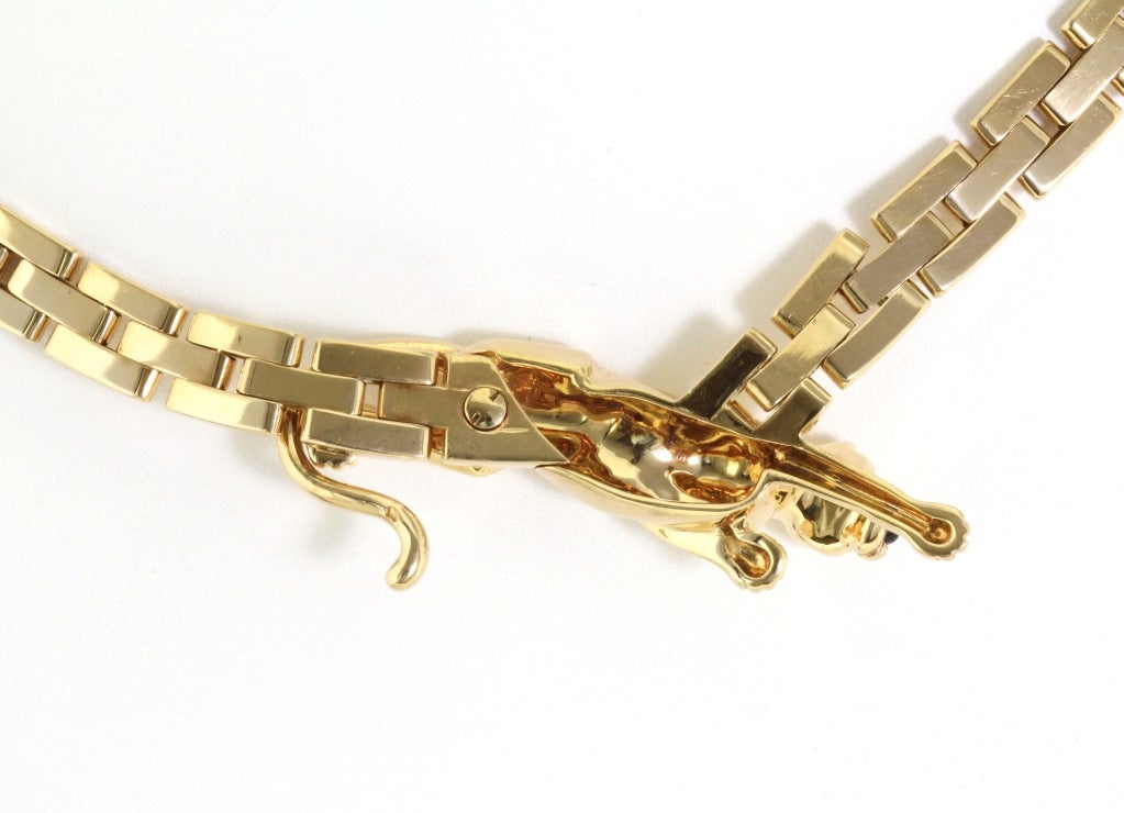 Contemporary CARTIER Gold Panther Link Necklace For Sale