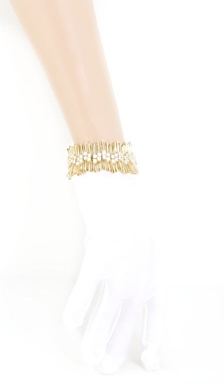 Diamond and Gold Millipede 60's Bracelet