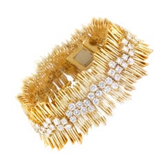 Diamond and Gold Millipede 60's Bracelet