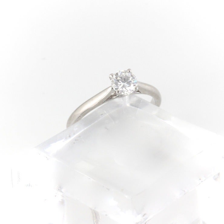 CARTIER Diamond Platinum Engagement Ring For Sale 1