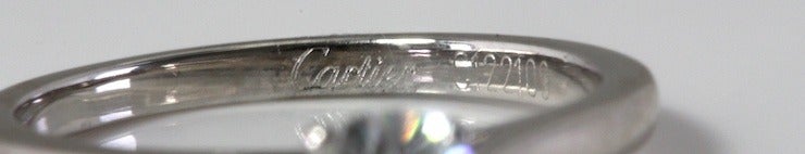 CARTIER Diamond Platinum Engagement Ring For Sale 2