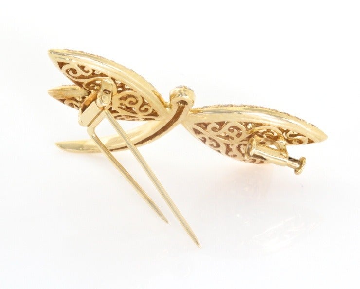 Sapphire and Diamond Dragonfly Brooch