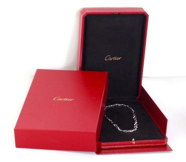 Contemporary CARTIER Diadea Diamond and White Gold Link Necklace For Sale
