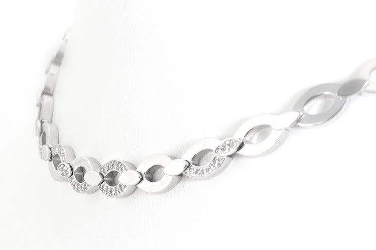 CARTIER Diadea Diamond and White Gold Link Necklace For Sale 5