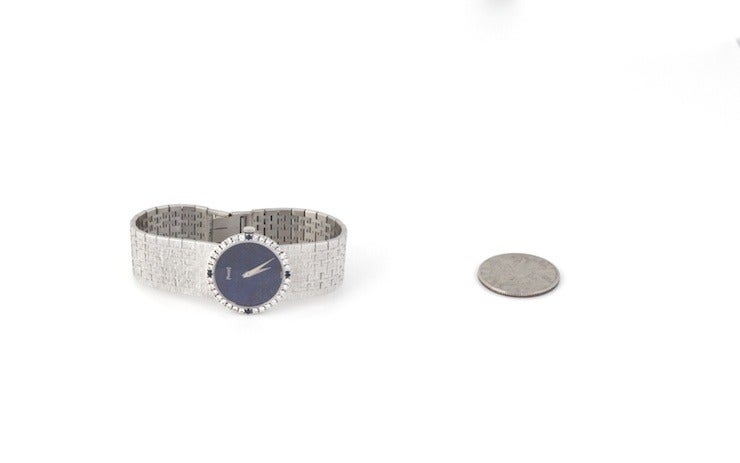 Piaget Lady's White Gold, Diamond and Sapphire Bracelet Watch 4