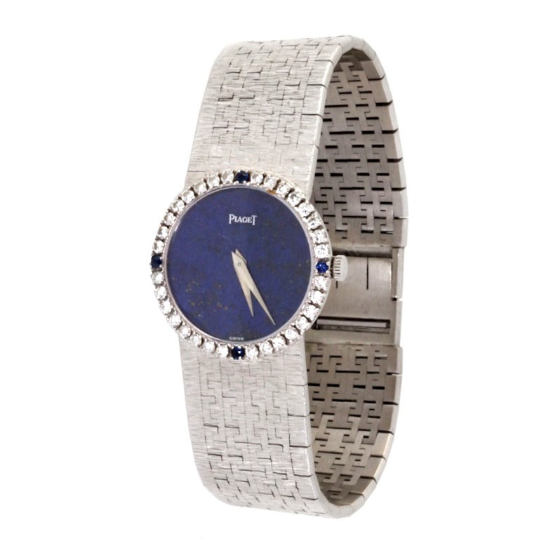 Piaget Lady's White Gold, Diamond and Sapphire Bracelet Watch
