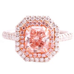 Fancy Orangy Pink 1.92 Ct Gia Diamond Ring