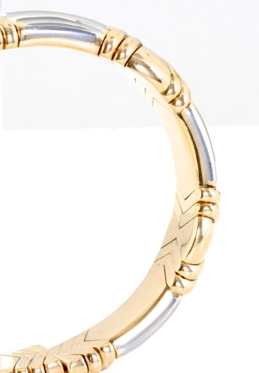 Contemporary BULGARI White and Yellow Gold Bracelet For Sale