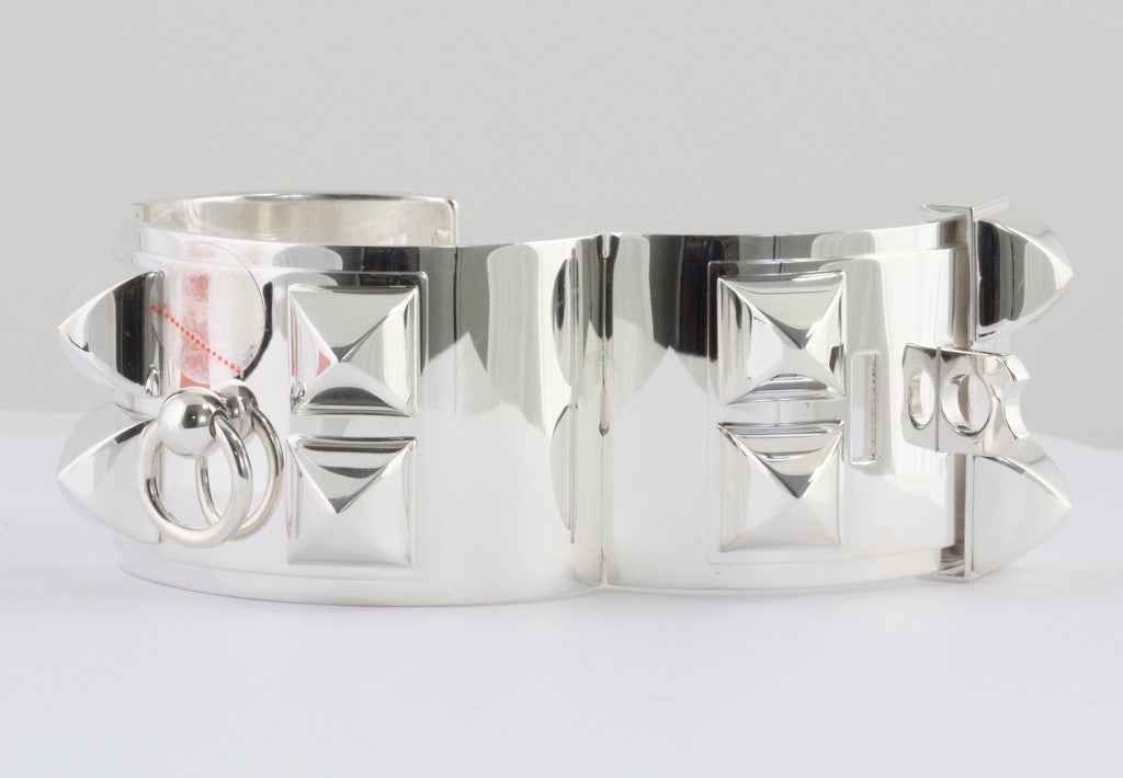 Women's HERMES Collier de Chien Bracelet Sterling Silver