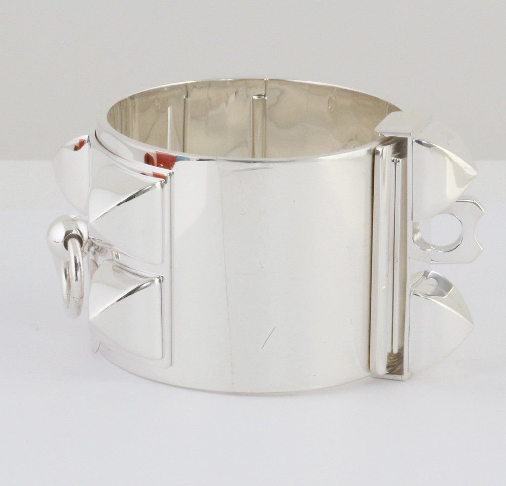 HERMES Collier de Chien Bracelet Sterling Silver 1