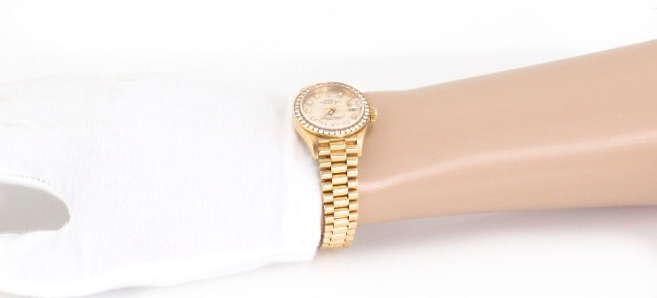 Rolex Lady's Yellow Gold and Diamond Datejust Wristwatch 6