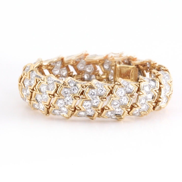 Women's Diamond and Gold Bracelet For Sale