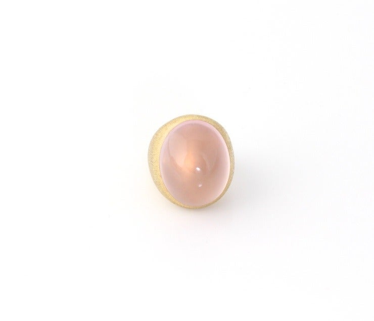 Contemporary HENRY DUNAY Pink Quartz Gold Ring