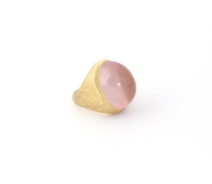 HENRY DUNAY Pink Quartz Gold Ring 1