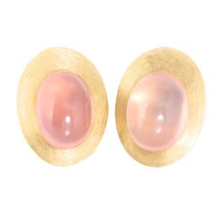 HENRY DUNAY Pink Quartz Gold Earrings