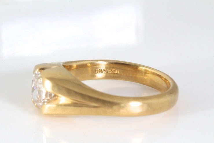  Diamond Yellow Gold Engagement Ring For Sale 1