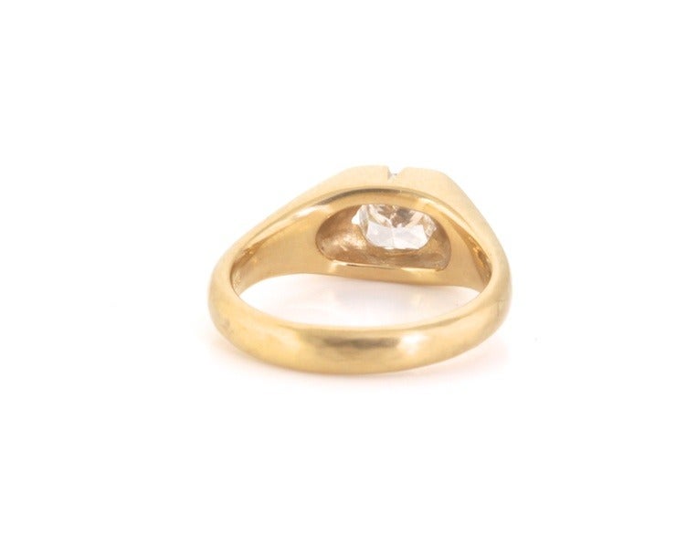  Diamond Yellow Gold Engagement Ring For Sale 2