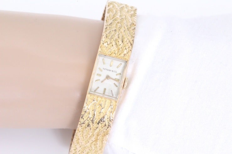 Tiffany & Co. Lady's Yellow Gold Bracelet Watch For Sale 3