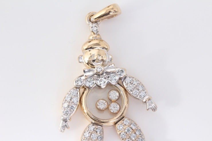 Chopard Pendentif clown joyeux en or et diamants Excellent état - En vente à Los Angeles, CA
