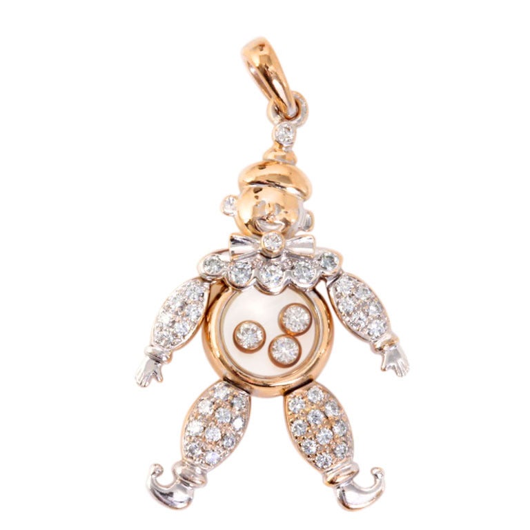 CHOPARD Happy Diamond Gold Clown Pendant/Charm For Sale