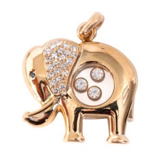 CHOPARD Diamond Gold Elephant Pendant/Charm