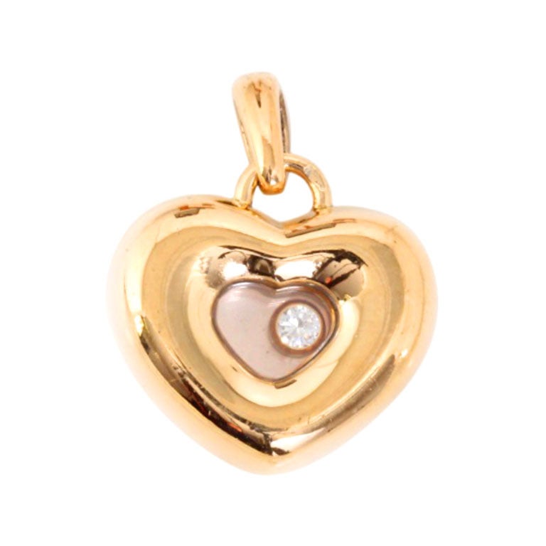 CHOPARD Happy Diamond Gold Heart Charm/Pendant For Sale